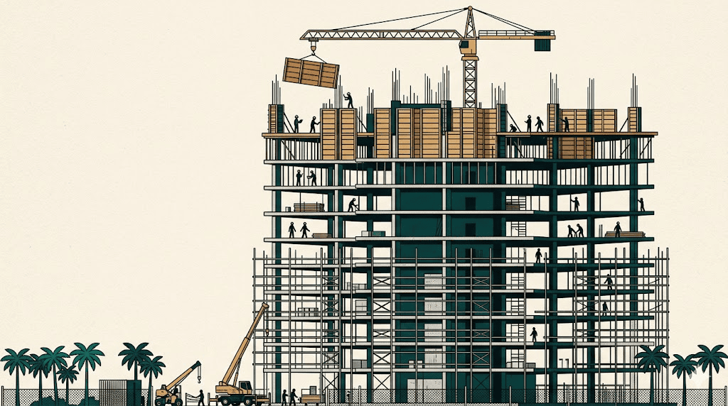 High-rise concrete formwork project for a Middle East port construction