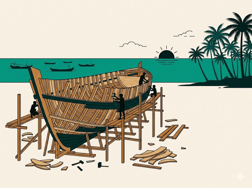 Boat deck and coastal interior built with marine-grade plywood