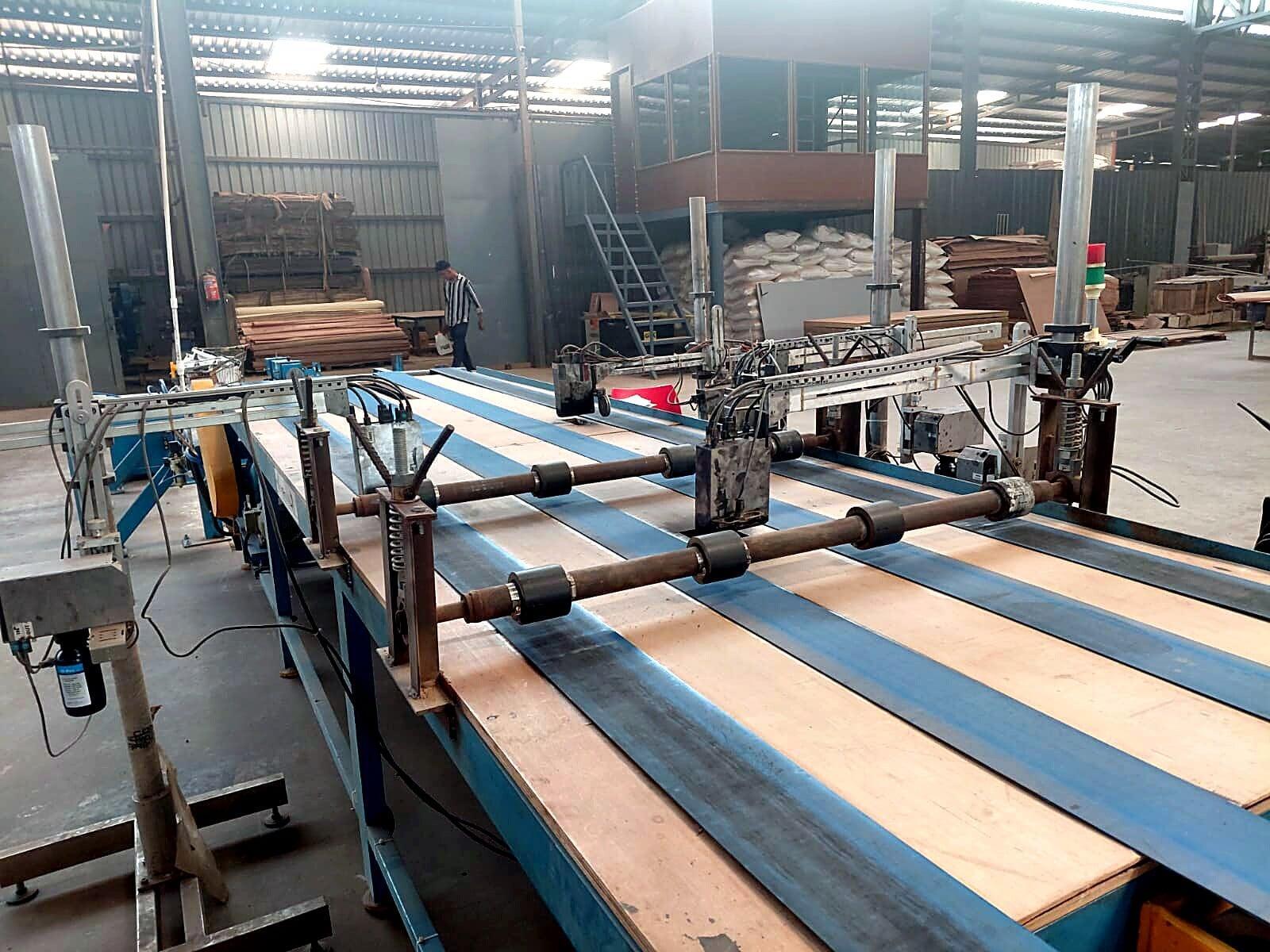 Plywood manufacturing floor at Cochin Wood Industries