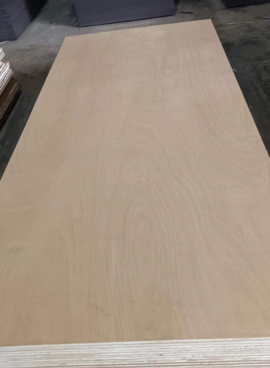 A plain plywood face and the layered edges of the sheets beneath it