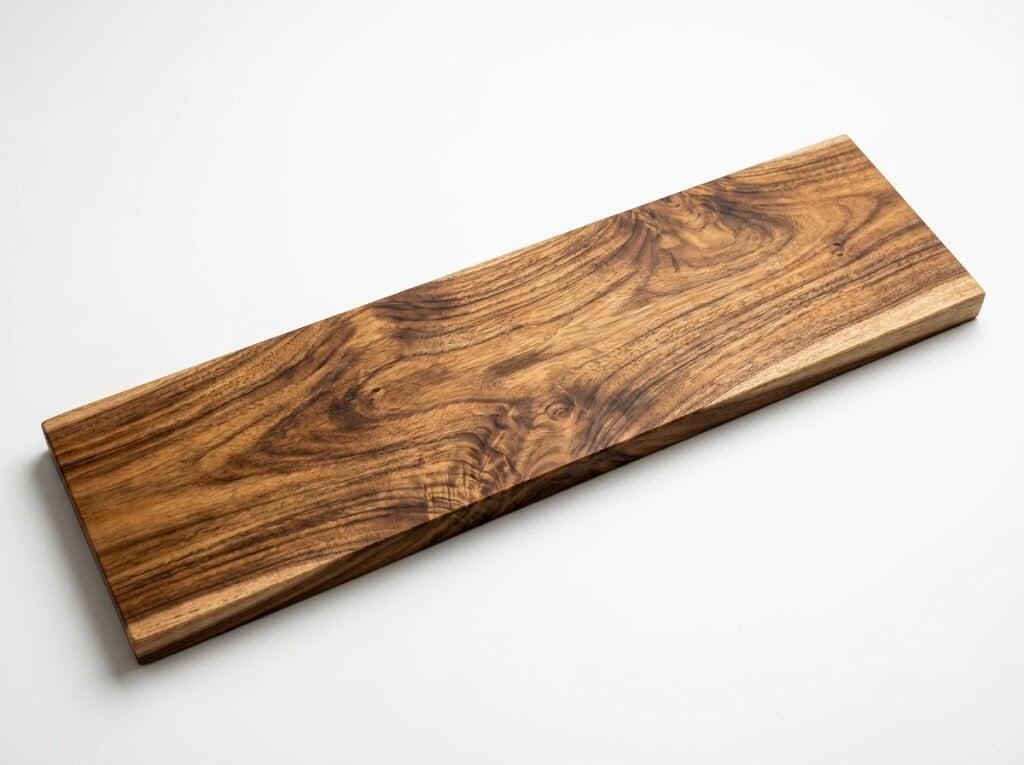 Acacia hardwood plank close-up showing distinctive grain pattern